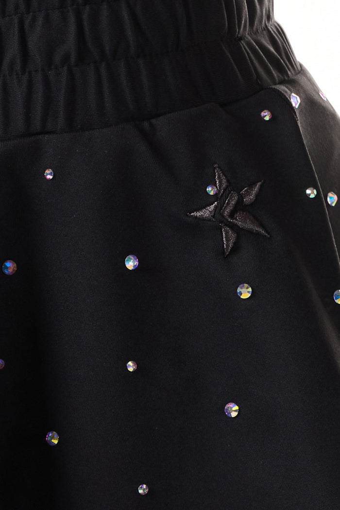 Flouncy Crystal Scatter Skirt in Black