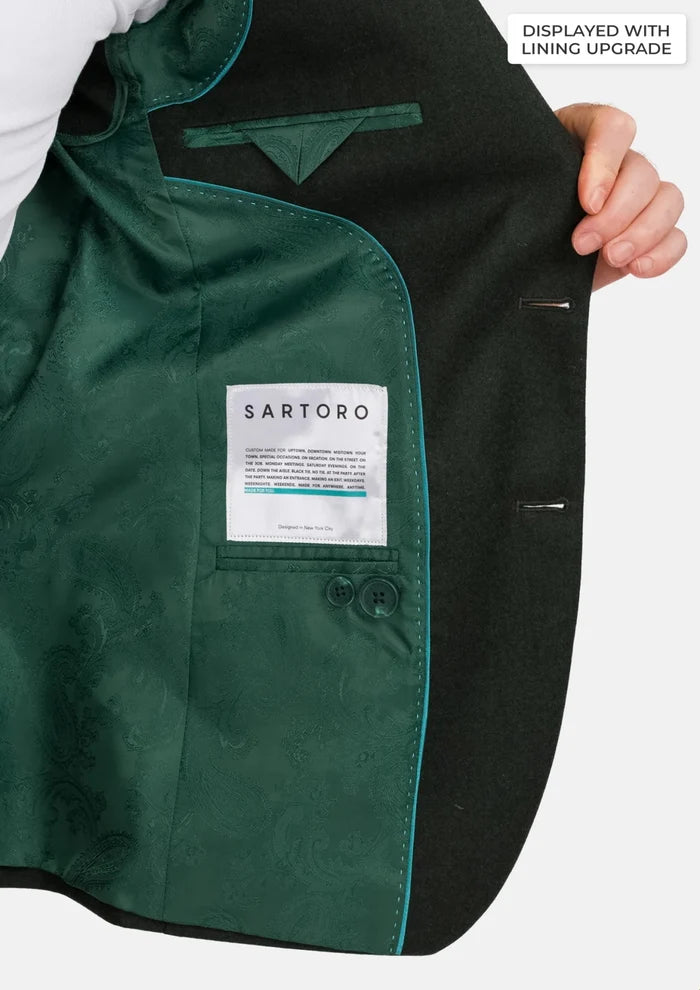 Forest Green Flannel Ellis Suit - SARTORO
