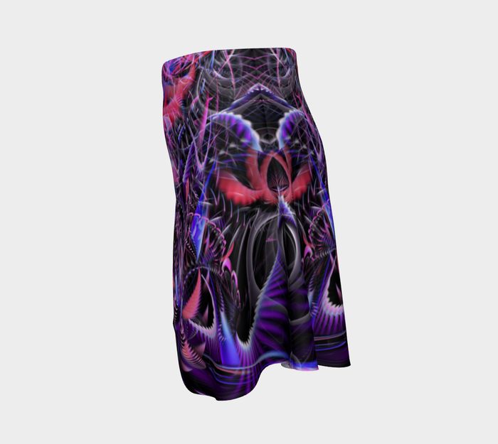 Fractal Entanglement High Waist Flare Skirt