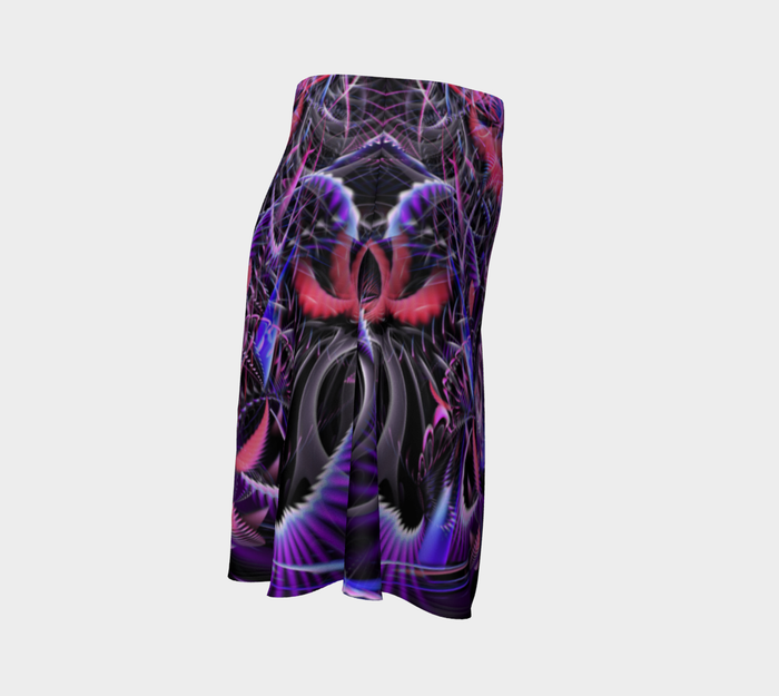 Fractal Entanglement High Waist Flare Skirt