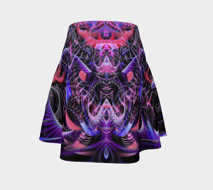 Fractal Entanglement High Waist Flare Skirt