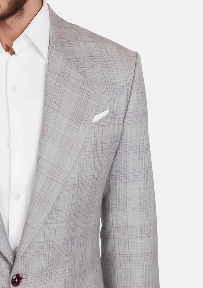 French Gray Checked Ellis Jacket - SARTORO