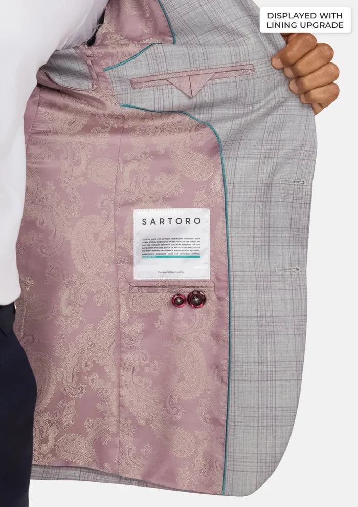 French Gray Checked Ellis Jacket - SARTORO
