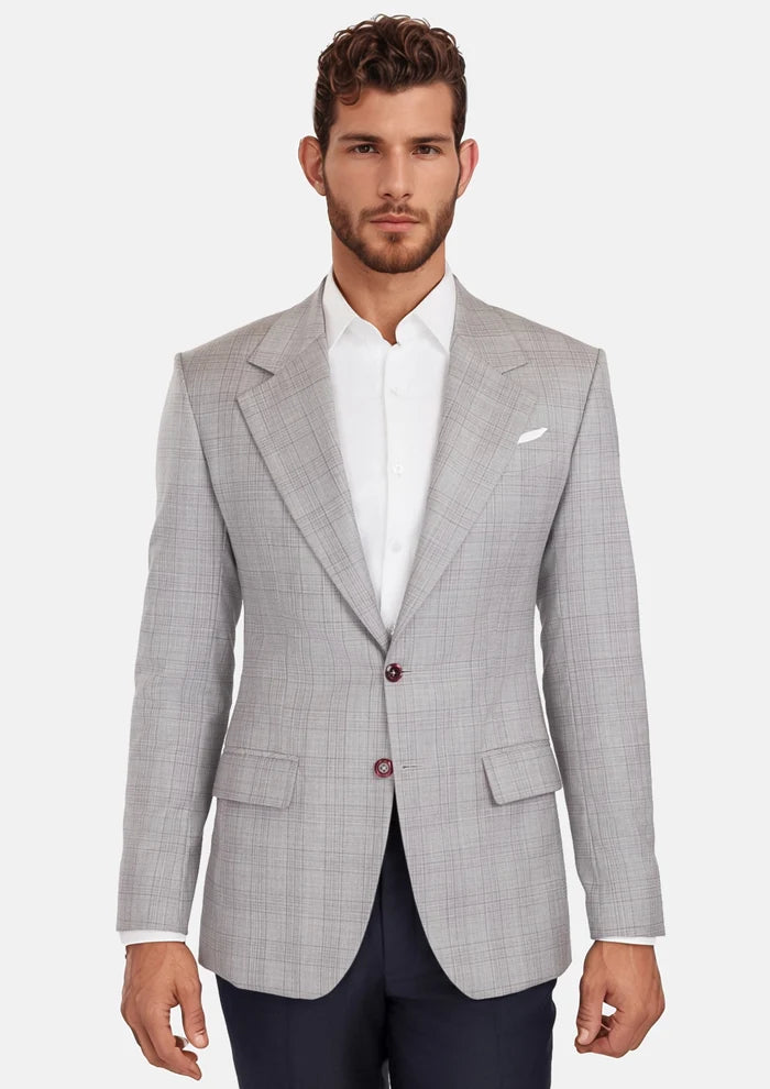 French Gray Checked Jacket