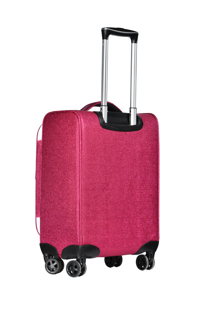 Fuchsia Dream Luggage with White Zipper