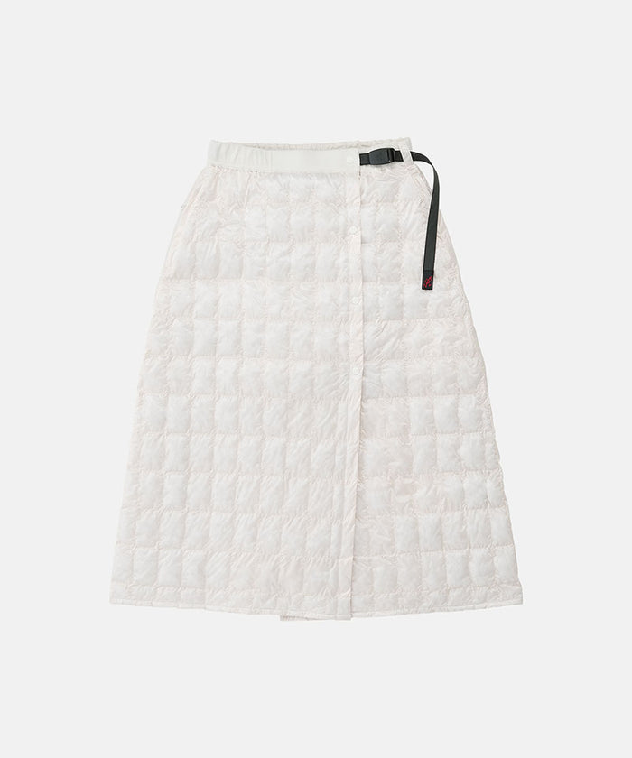 Frost colored Gramicci G-Zero Primaloft Skirt against a light-tone background.