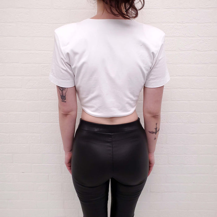 GAUGE81 WHITE CROP TOP - SIZE S