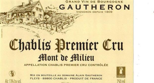Gautheron Chablis 1er Cru Mont de Milieu 2024