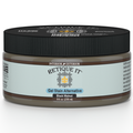 Retique It Black Walnut gel stain applied to wood, showcasing deep, rich dark brown finish for furniture or woodworking projects.