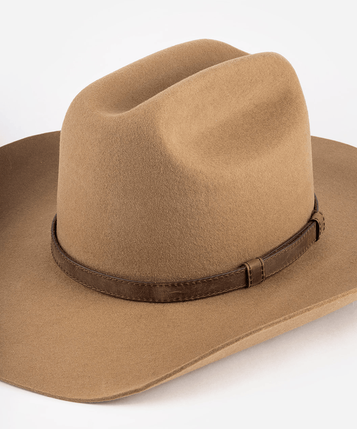 Brown cowboy hat with a brown band on a white background #color_brown