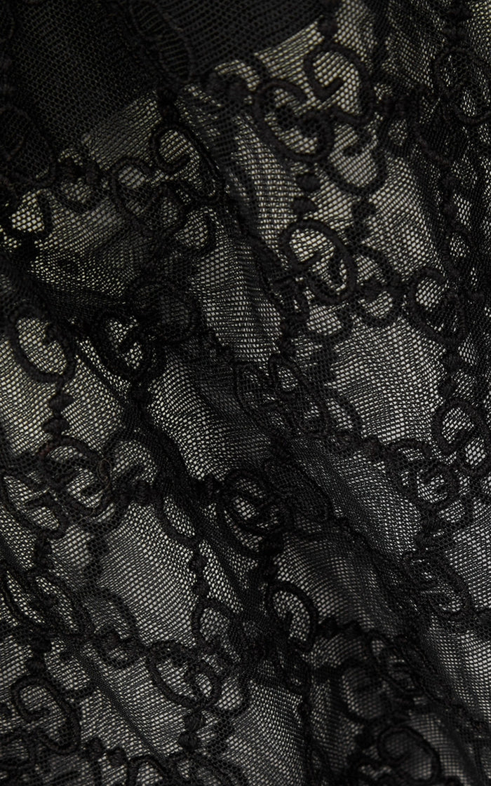 GG Embroidered Sheer Tulle Bodysuit