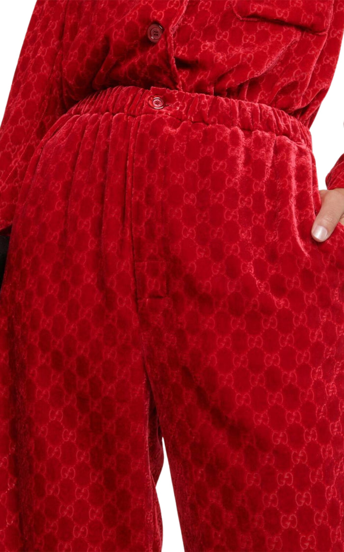 GG Velvet Devoré Wide-Leg Pants