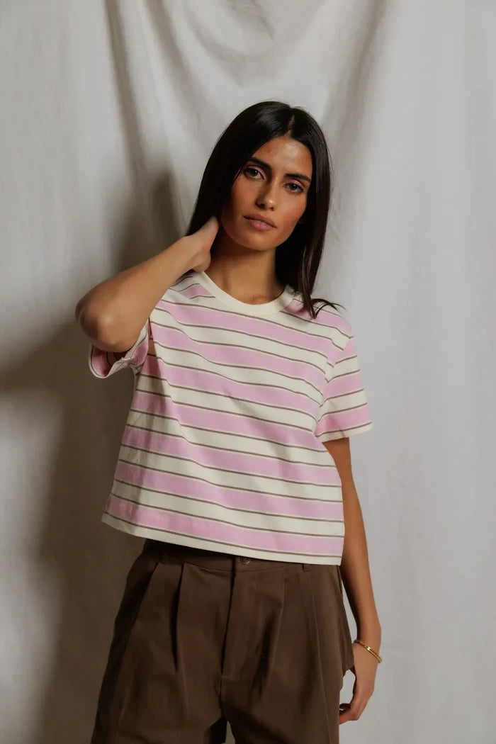 xs / sugar pink mocha stripe