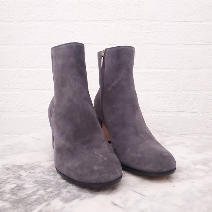 GIANVITO ROSSI GREY SUEDE BOOTIES - SIZE 39