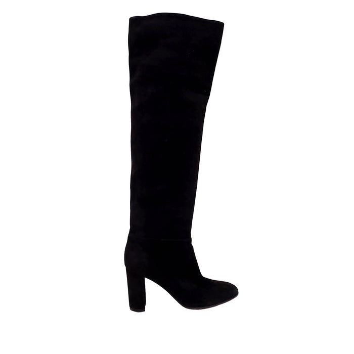 GIANVITTO ROSSI BLACK SUEDE KNEE HIGH BOOTS - SIZE 37.5