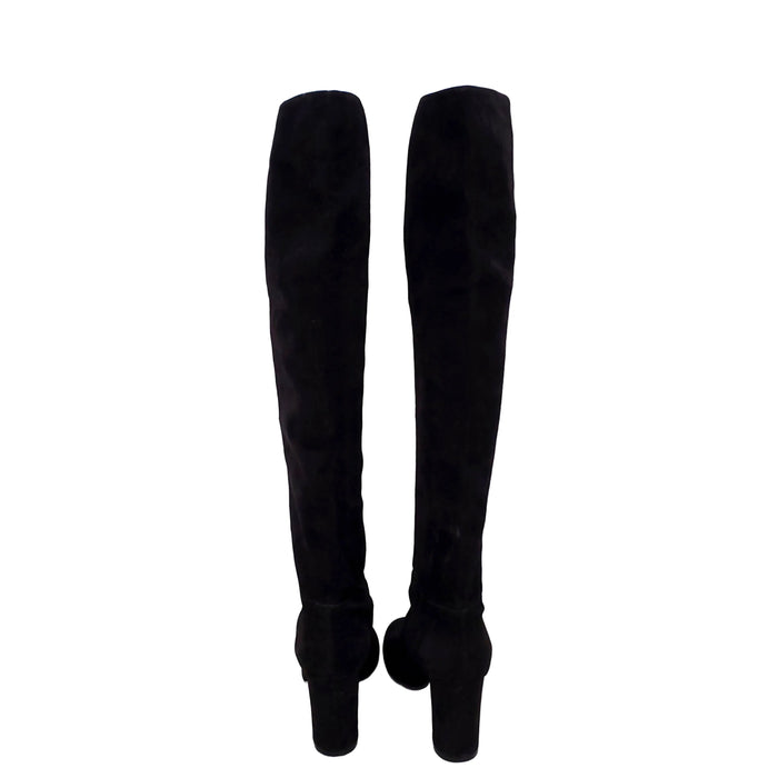 GIANVITTO ROSSI BLACK SUEDE KNEE HIGH BOOTS - SIZE 37.5