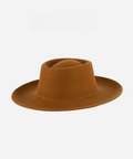 A cinnamon colored fedora hat on a white background #color_cinnamon