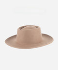 A taupe colored gamble hat on a plain background #color_taupe