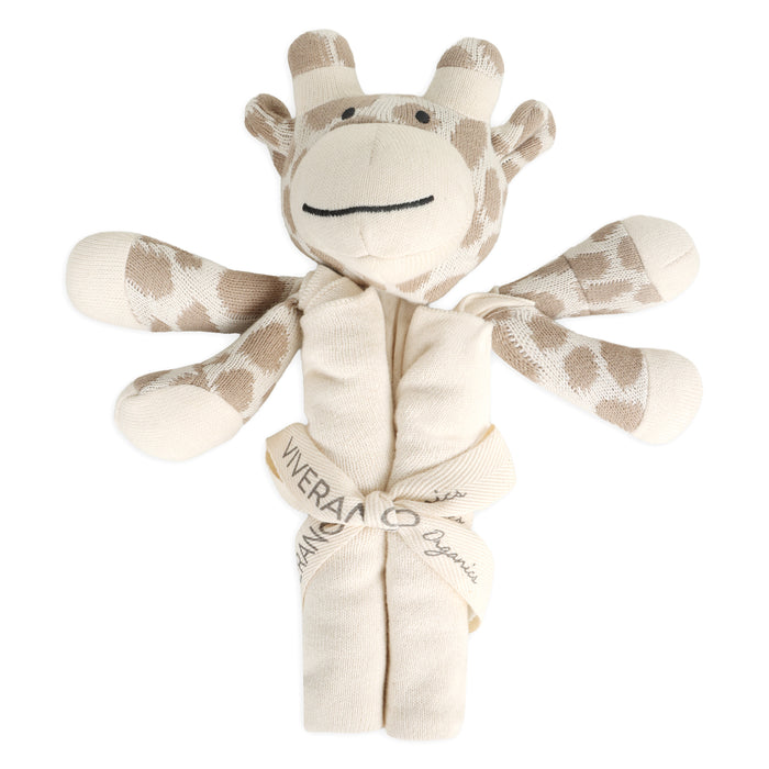Giraffe - Organic Baby Lovey Security Blanket Cuddle Cloth (Packaged)