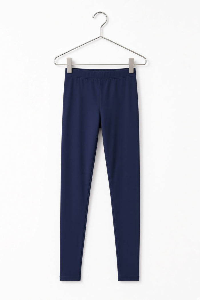 Girls Classic Navy Blue Rib 1×1 Leggings - Hinz Clothing