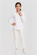 Girls Classic Off White Rib 2×1 Leggings