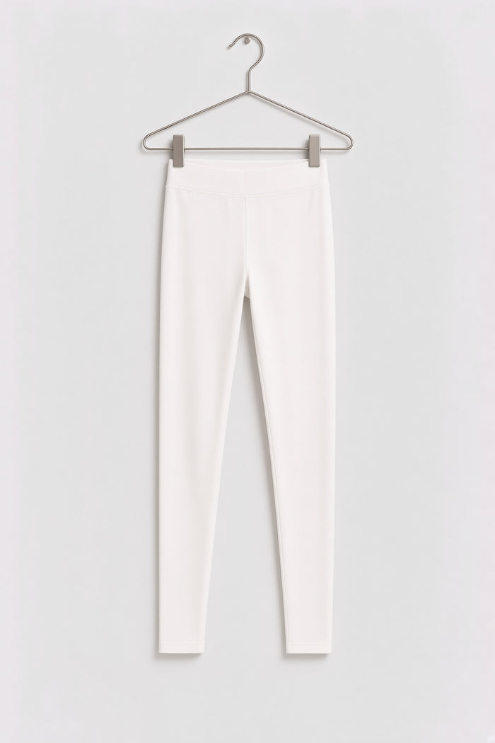Girls Classic Off White Rib 2×1 Leggings - Hinz Clothing