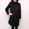 GIVENCHY BLACK WOOL PEACOAT - SIZE 42