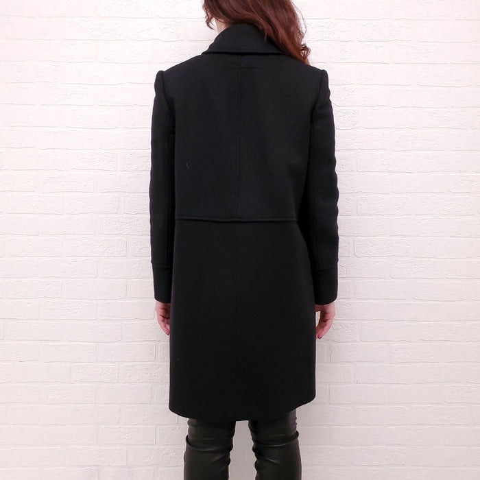 GIVENCHY BLACK WOOL PEACOAT - SIZE 42