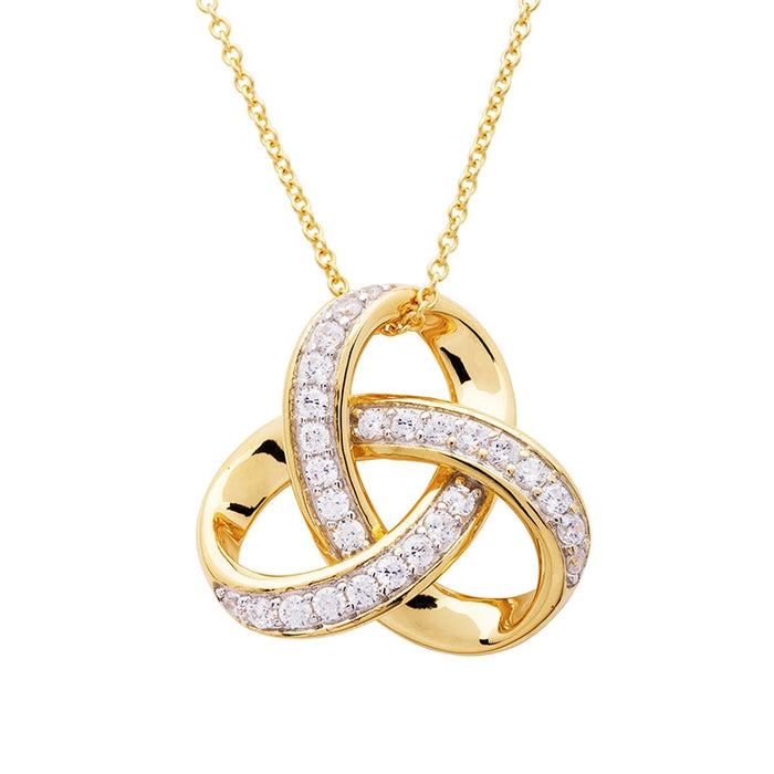 Gold Vermeil Rounded Trinity Knot Necklace