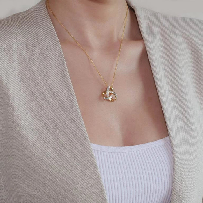 Gold Vermeil Rounded Trinity Knot Necklace
