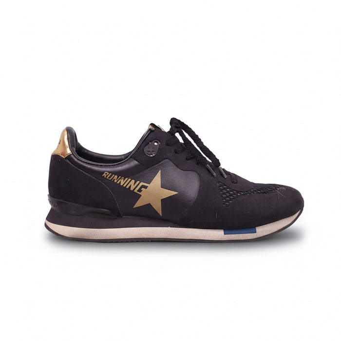 GOLDEN GOOSE BLACK AND GOLD RUNNING - SIZE 37