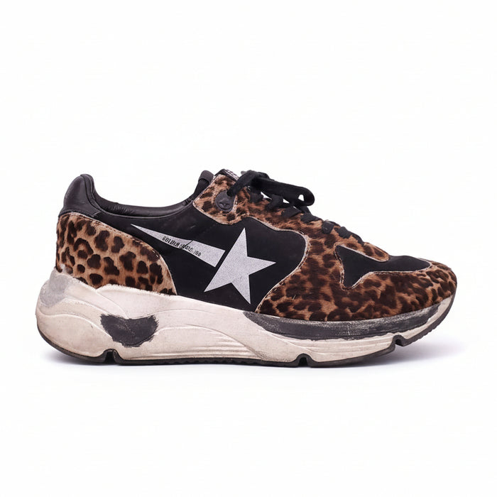 GOLDEN GOOSE LEOPARD AND BLACK RUNNING SHOES - SIZE 39