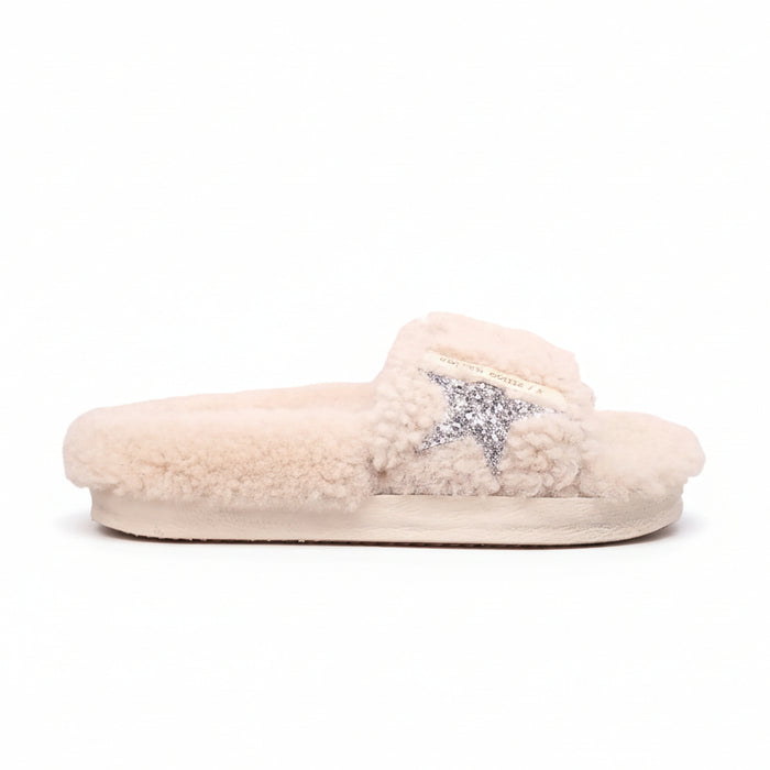 GOLDEN GOOSE SHEARLING SLIDES - SIZE 39