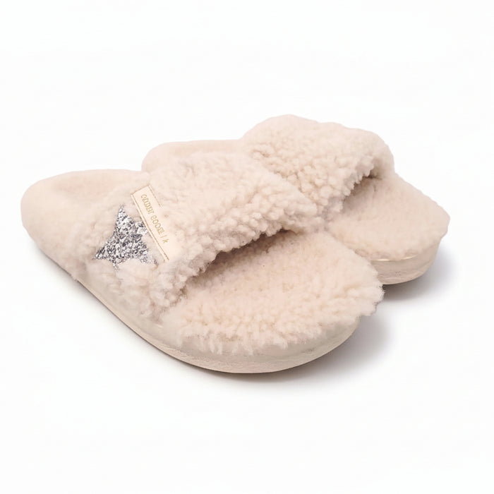GOLDEN GOOSE SHEARLING SLIDES - SIZE 39
