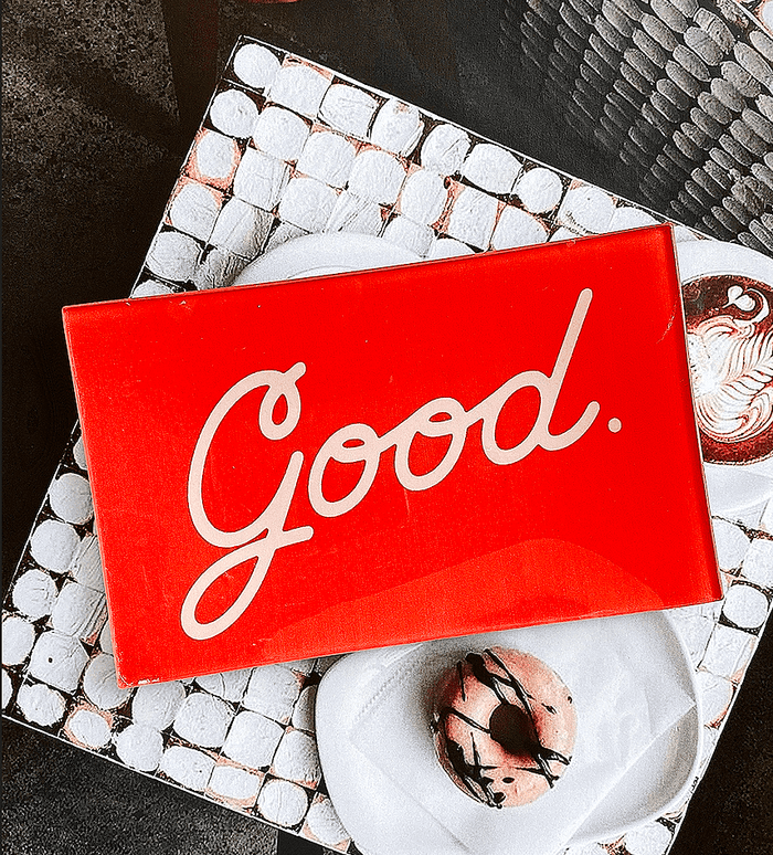 Good Script Decoupage Glass Tray - Ben's Garden