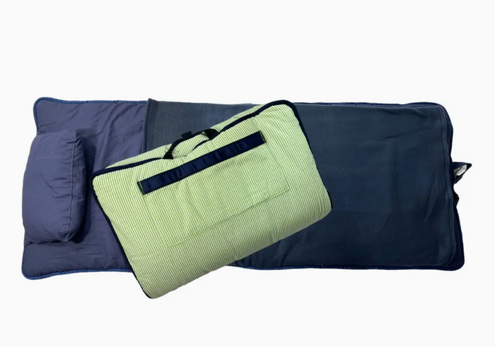 Grasshopper Seersucker Nap Mat Roll