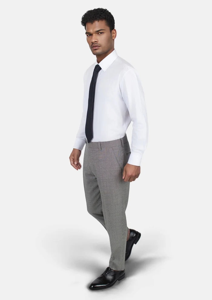 Grey Houndstooth Pants - SARTORO