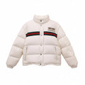 GUCCI CREAM PUFFER JACKET WITH LOGO AND REMOVABLE SLEEVES - SIZE 38