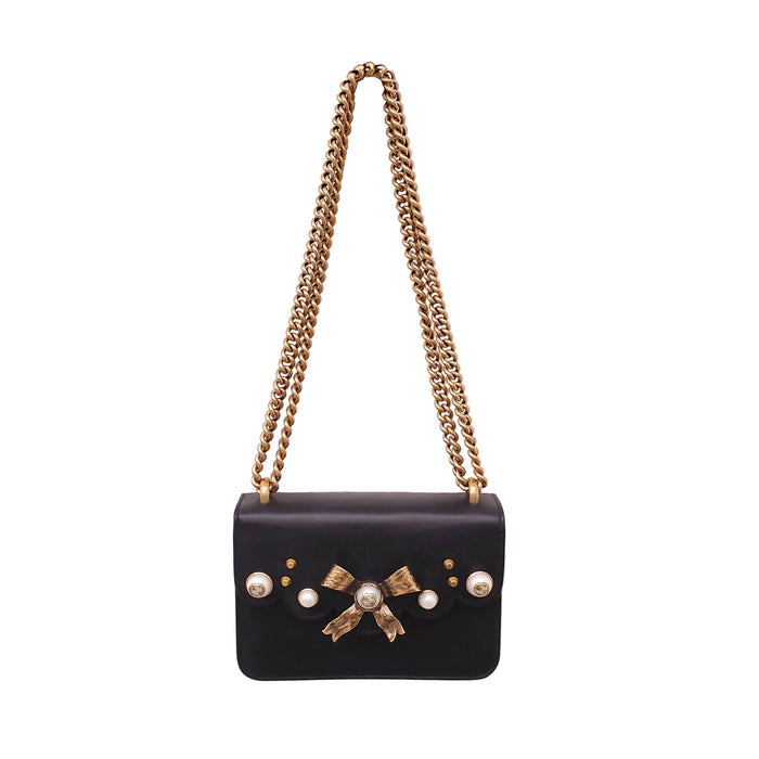 GUCCI FAUX PEARL PEONY BAG