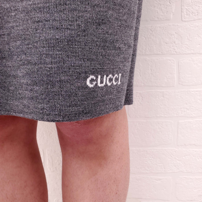 GUCCI GREY KNIT SKIRT WITH ELASTIC WAIST - SIZE XS