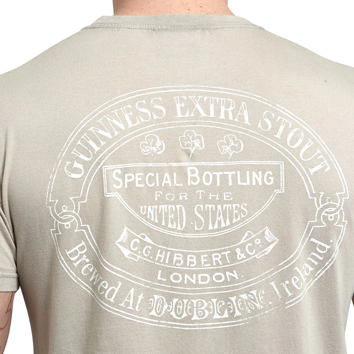 Guinness Harp Trademark Label Beige Shirt