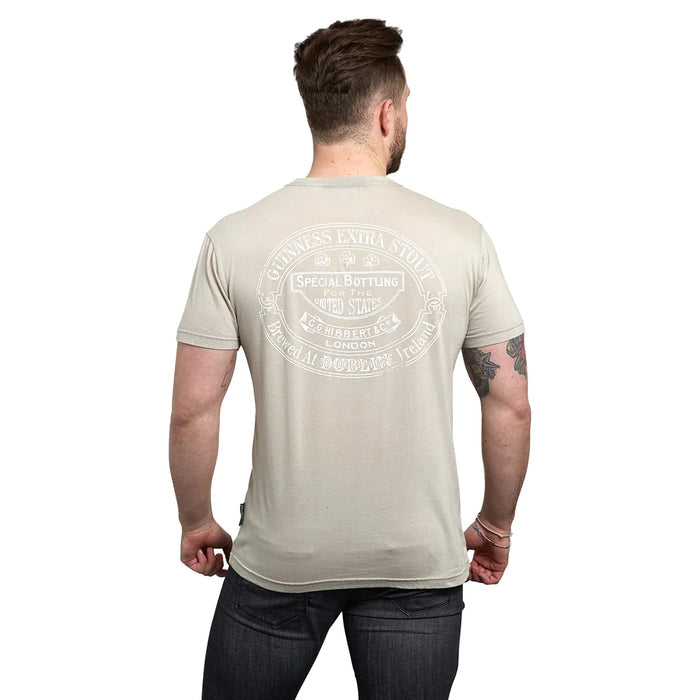 Guinness Harp Trademark Label Beige Shirt