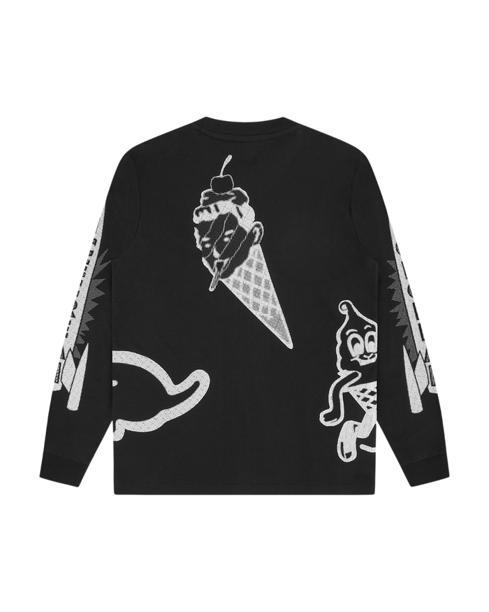 Halftone Multi Logo LS T-Shirt
