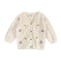Hazel Floral Textured Baby Knit Cardigan (Organic Cotton)