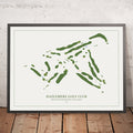 A framed image of Hazlemere Golf Club in the style of a simple and modern golf course map
