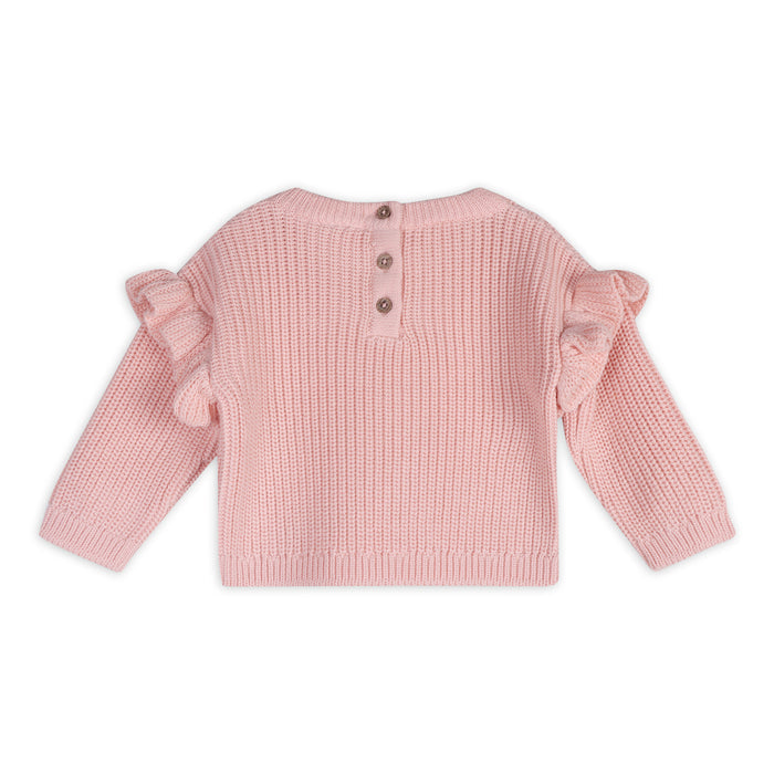 Hearts Embroidered Slouchy Sweater Knit Baby Pullover (Organic Cotton)