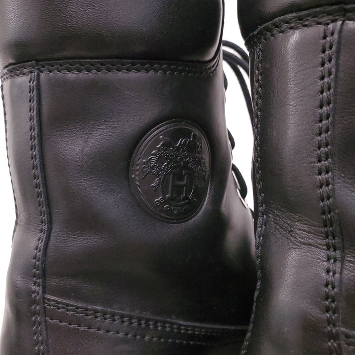 HERMÈS BLACK MOTO BOOTS - SIZE 38