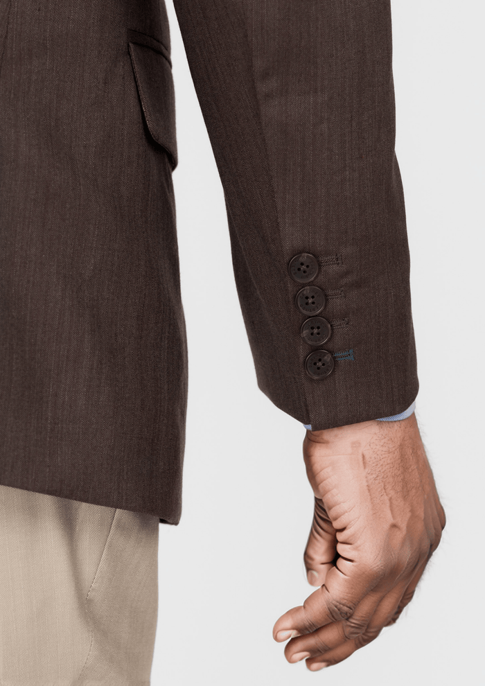 Hickory Brown Herringbone Ellis Jacket - SARTORO