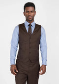 Hickory Brown Herringbone Vest - SARTORO