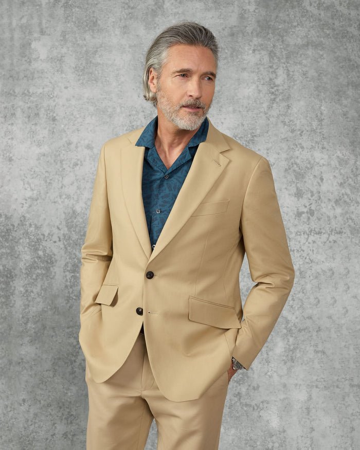 Hills Cotton Stretch Blazer Tan